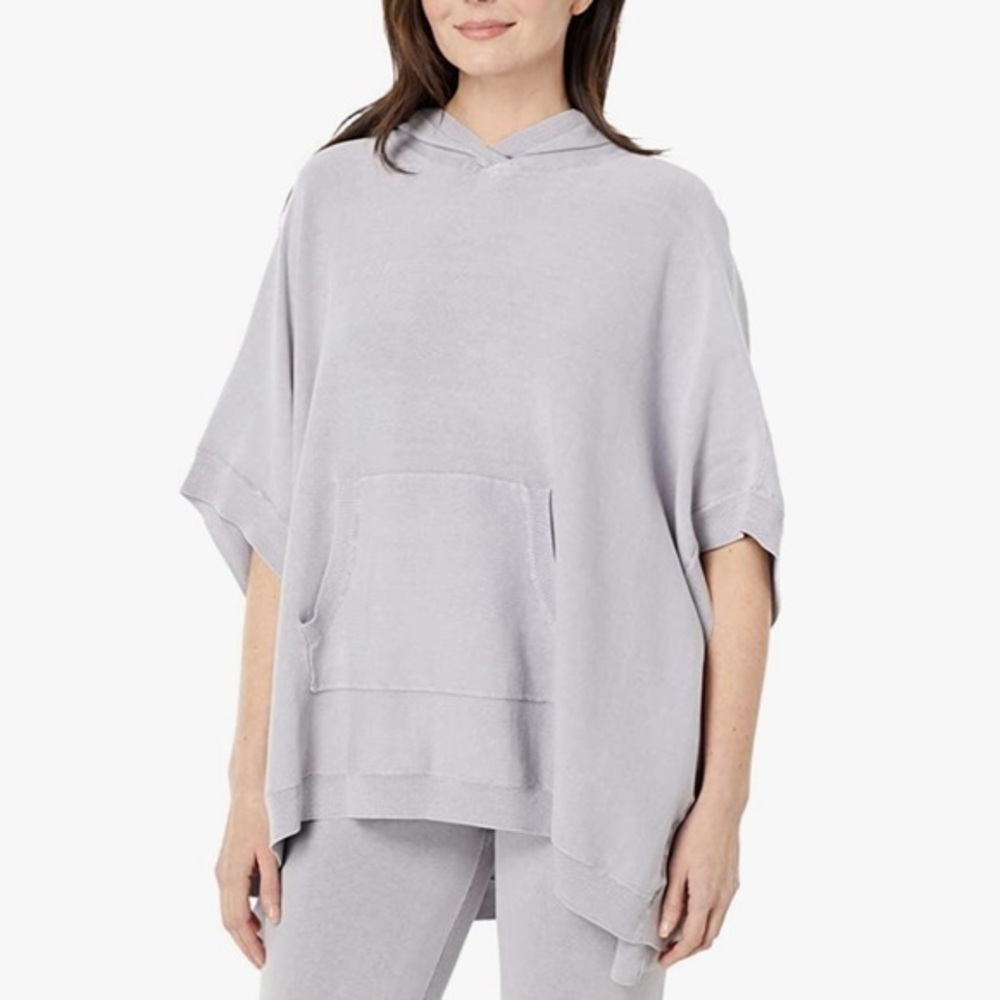 Barefoot Dreams Sunbleached Poncho One Sz Faded Lavender Grey Beachy New